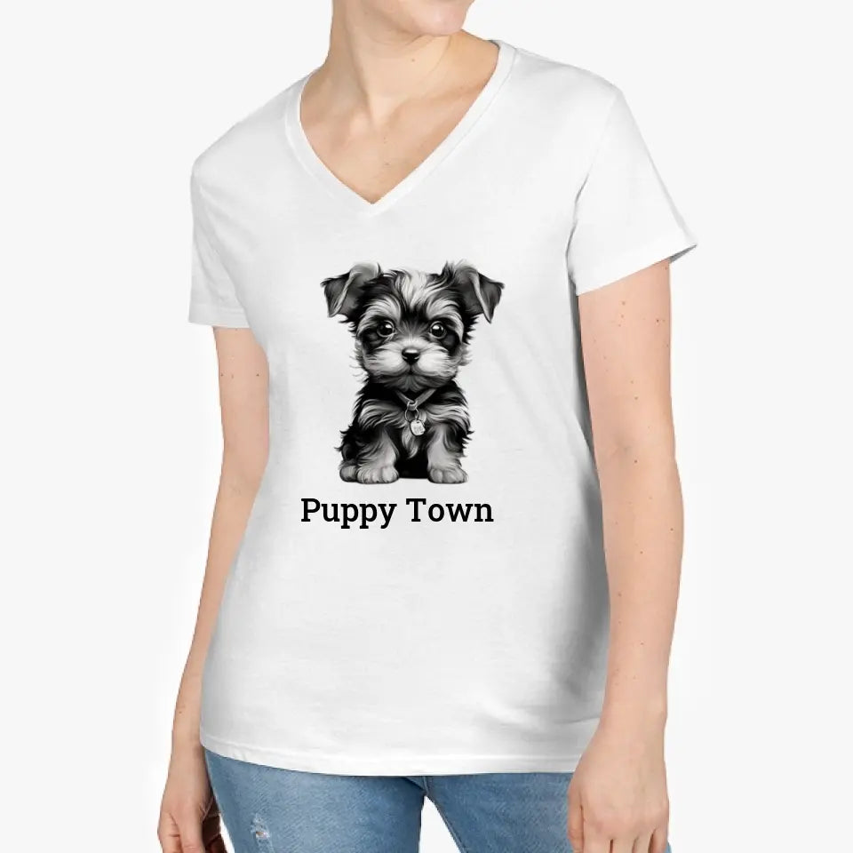 Customizable T-shirt, Puppy Town T-shirt, Dog Mom T-shirt, Pet Lovers T-shirt, Cute Puppy Town T-shirt, Cute Puppy T-shirt, Adorable Puppy T-shirt, Personalized Dog T-shirt